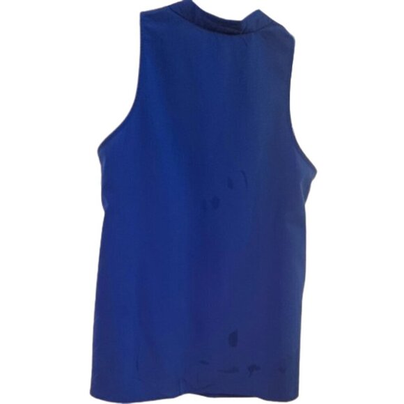 Banana Republic Azure blue chiffon sleeveless top Sz M - Picture 3 of 6